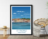 St Tropez Travel Poster, Travel Print of St Tropez, Cote D'Azur, French Riviera, France NQ Media Designs