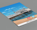 Brighton Travel Print, Brighton Poster, Brighton, England, UK Travel Poster, Brighton Pier NQ Media Designs