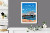 Brighton Travel Print, Brighton Poster, Brighton, England, UK Travel Poster, Brighton Pier NQ Media Designs
