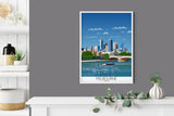 Melbourne Travel Poster, Travel Print of Melbourne, City of Melbourne, Victoria, Australia NQ Media Designs