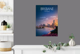 Brisbane Travel Poster , Travel Print of Brisbane, City of Brisbane, Queensland, Australia NQ Media Designs