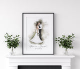 Personalised Wedding Watercolour Portrait, Custom Wedding Anniversary Gift, Wedding Portrait, Watercolour Painting From Photo, Water colour NQ Media Designs