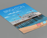 Brighton Travel Print, Brighton Poster, Brighton, England, UK Travel Poster, Brighton Pier NQ Media Designs