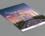 Agra Travel Print at sunset, Agra Poster, Taj Mahal, India NQ Media Designs