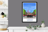 Queen Elizabeth II Memorial Travel Poster of London , Buckingham Palace, City of London, UK, Limited Edition Print NQ Media Designs