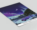 Northern Lights Travel Poster, Aurora Borealis Travel Print NQ Media Designs
