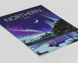 Northern Lights Travel Poster, Aurora Borealis Travel Print NQ Media Designs