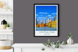 Central Park Travel Poster, New York , Travel Print of Central Park, City of New York, USA NQ Media Designs