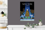 New York Travel Poster at Christmas, Travel Print of New York at Christmas, City of New York, USA NQ Media Designs
