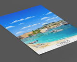 Cyprus Travel Poster, Travel Print of Cyprus, Mediterranean Sea NQ Media Designs
