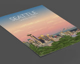 Seattle Travel Poster, Travel Print of Seattle, City of Seattle, USA NQ Media Designs