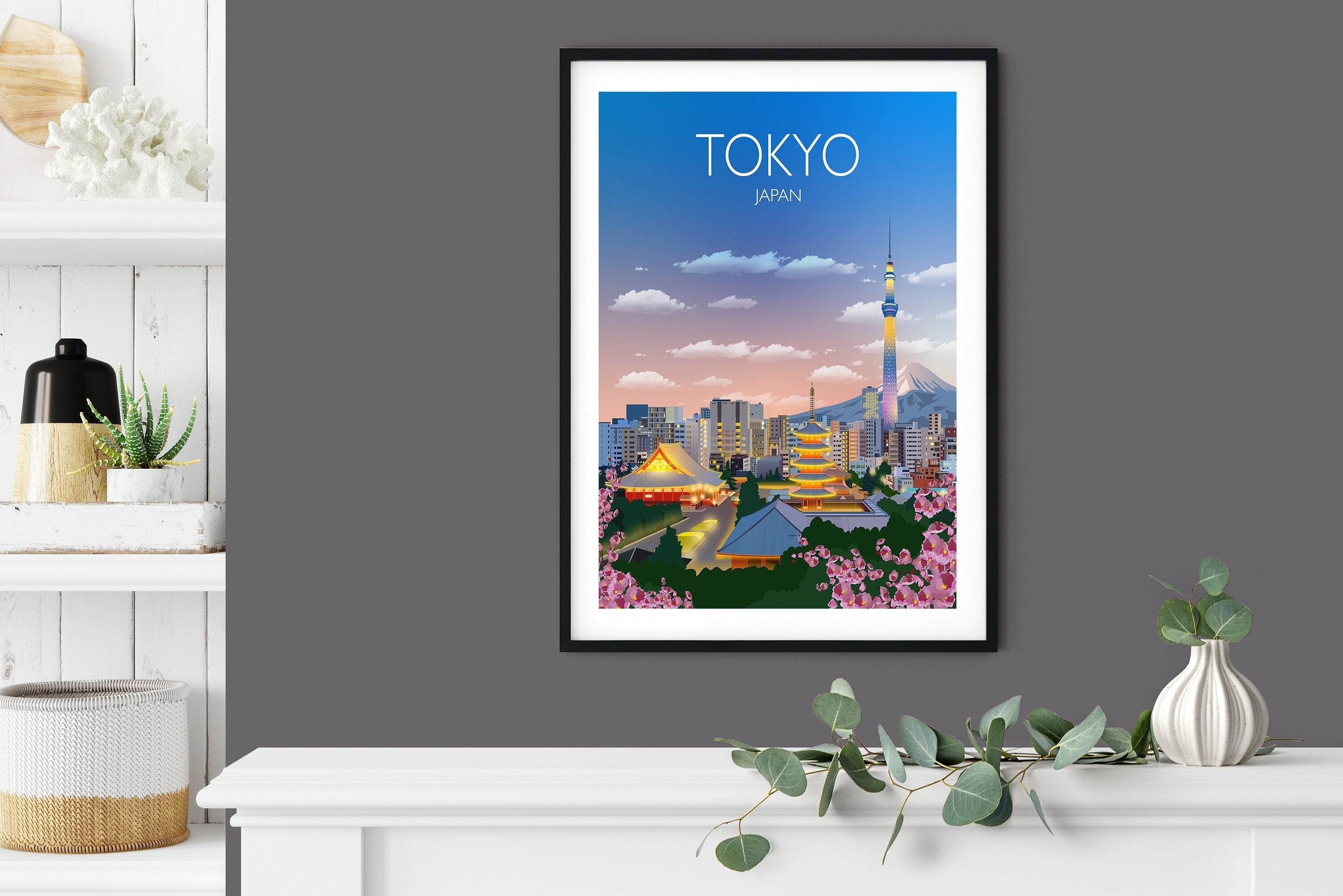 Tokyo Travel Poster, Travel Print of Tokyo, City of Tokyo, Japan NQ Media Designs