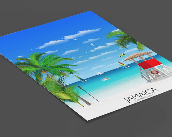Jamaica Travel Poster, Travel Print of Jamaica, Caribbean