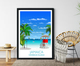 Jamaica Travel Print, Travel Poster of Jamaica, Caribbean NQ Media Designs