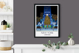 New York at Christmas Travel Poster, Travel Print of New York at Christmas, City of New York, USA NQ Media Designs