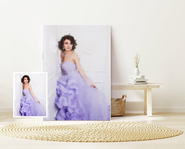 Custom Portrait Painting from your Photo, Personalized Family Painting, Custom Couple Portrait, Digital Print on Canvas, Birthday Gift