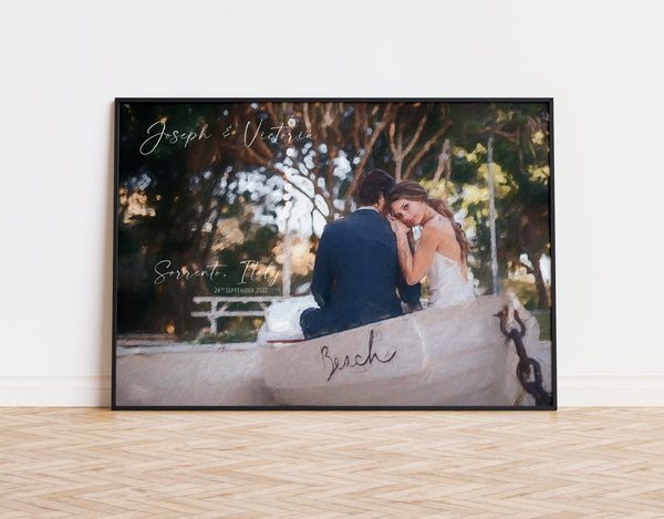 Custom Portrait Painting from your Photo, Personalized Family Painting, Custom Couple Portrait, Digital Print on Canvas, Birthday Gift