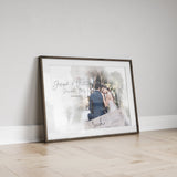 Wedding Anniversary Gift for Wife Husband, Watercolour Couple Portrait Painting from Photo, Engagement Gift, 1st Anniversary Gift, Wall Art NQ Media Designs