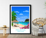 Mauritius Travel Print, Travel Poster of Mauritius, Indian Ocean NQ Media Designs