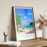 Mauritius Travel Print, Travel Poster of Mauritius, Indian Ocean NQ Media Designs