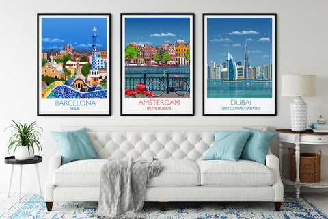 Travel Print Set | Set of 3 Prints | Wall Art Prints | City Prints | Adventure Travel Art | Barcelona, London, New York and many more!