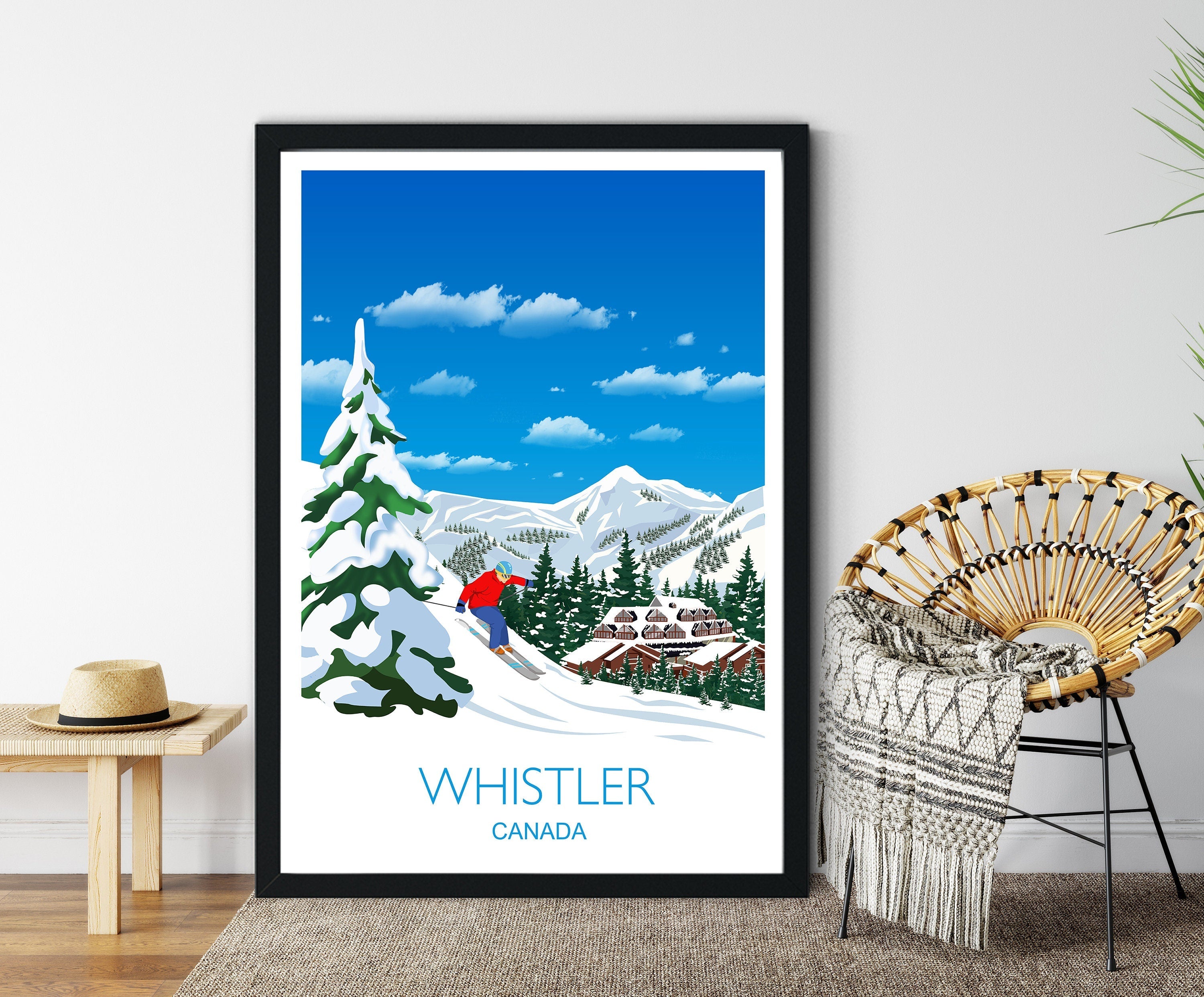 Whistler Travel Poster, Travel Print of Whistler, British Columbia, Canada NQ Media Designs