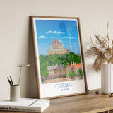 Quebec Travel Poster, Travel Print of Quebec, City of Quebec, Canada NQ Media Designs