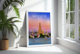 Bangkok Travel Poster, Travel Print of Bangkok, Bangkok Thailand NQ Media Designs
