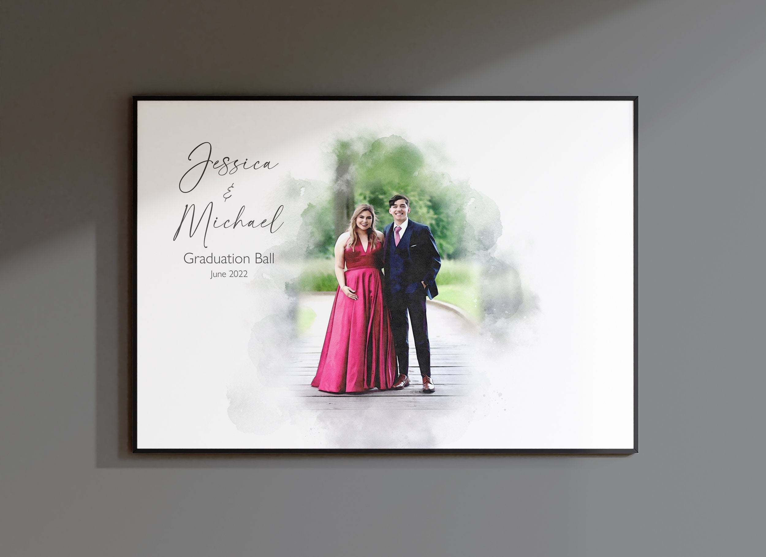 Graduation Watercolour, Portrait from Photo, Custom Gift for Daughter, Graduation gift, Gift for Parents, Gift for Son, Gift for Friend NQ Media Designs