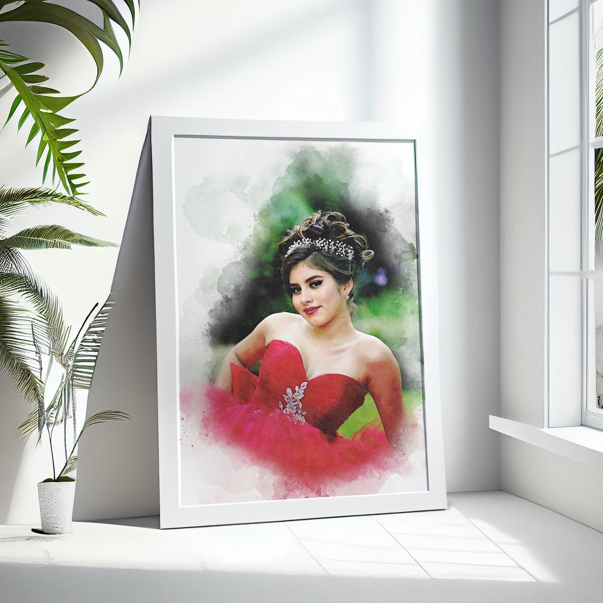 Graduation Watercolour, Portrait from Photo, Custom Gift for Daughter, Graduation gift, Gift for Parents, Gift for Son, Gift for Friend NQ Media Designs