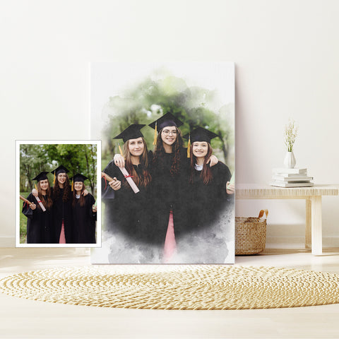 Graduation Watercolour, Portrait from Photo, Custom Gift for Daughter, Graduation gift, Gift for Parents, Gift for Son, Gift for Friend