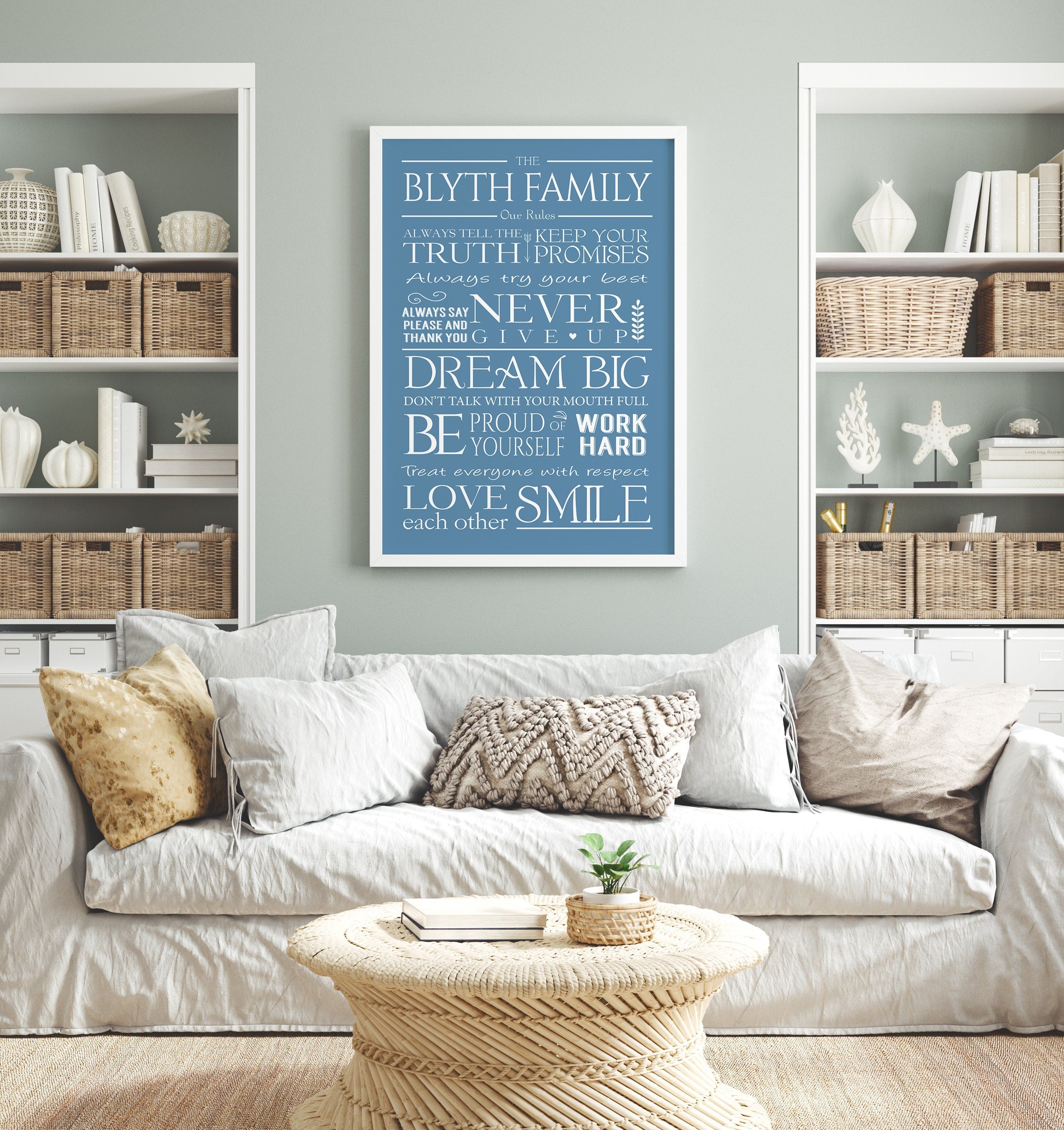 Personalised family rules poster, Family Rules Print, Family word art, Gift for family, Mothers Day Gift, Birthday Gift NQ Media Designs