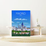 Madrid Travel Poster, Travel Print of Madrid, Madrid Spain NQ Media Designs