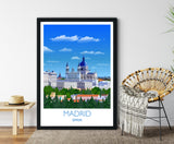 Madrid Travel Print, Travel Poster of Madrid, Madrid, Spain NQ Media Designs