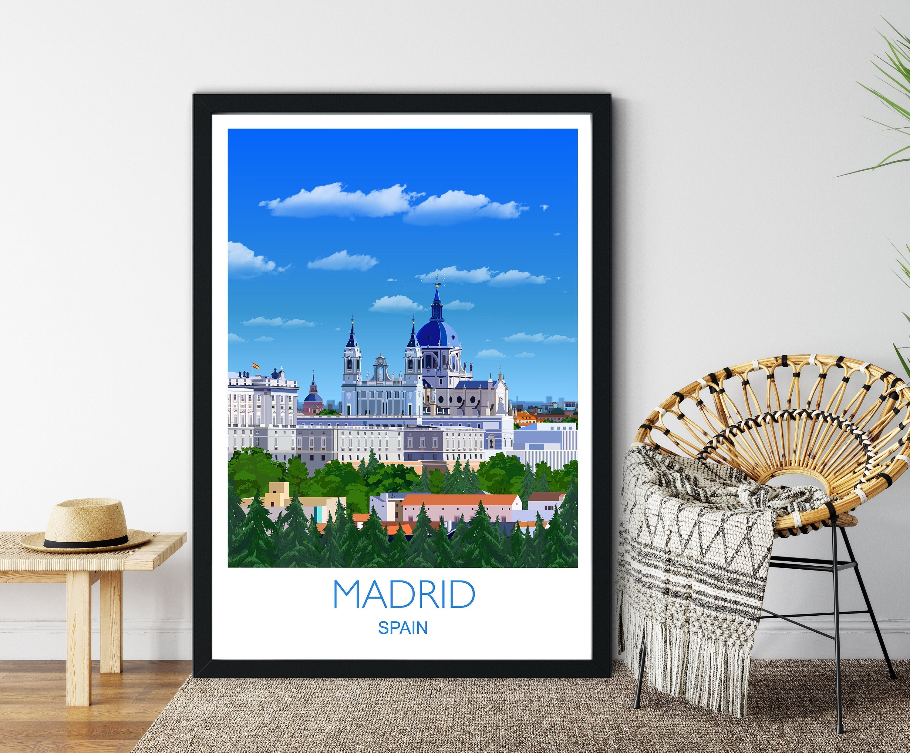 Madrid Travel Print, Travel Poster of Madrid, Madrid, Spain NQ Media Designs