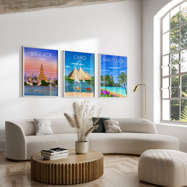 Bangkok Travel Poster, Travel Print of Bangkok, Bangkok Thailand