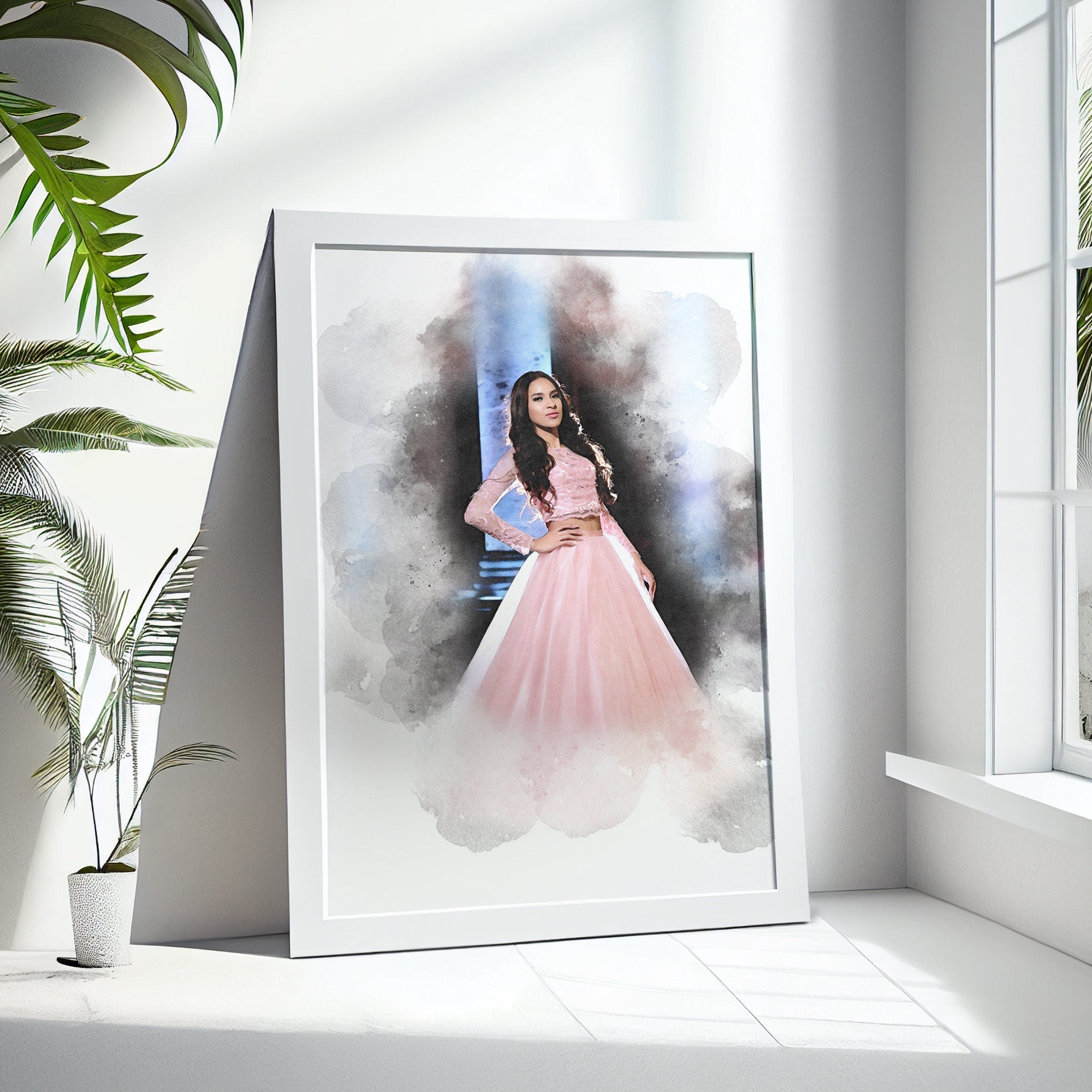 Graduation Watercolour, Portrait from Photo, Custom Gift for Daughter, Graduation gift, Gift for Parents, Gift for Son, Gift for Friend NQ Media Designs