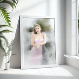 Prom Dress Watercolour, Portrait from Photo, Custom Prom Gift for Daughter, Graduation gift, Gift for Parents, Gift for Son, Gift for Friend NQ Media Designs