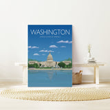 Washington Travel Print of Washington, City of Washington DC, USA, USA Travel Poster, Washington Capitol Building NQ Media Designs