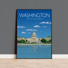 Washington Travel Print of Washington, City of Washington DC, USA, USA Travel Poster, Washington Capitol Building NQ Media Designs