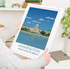 Washington Travel Poster, Travel Print of Washington, City of Washington USA, USA Travel Poster, Washington Cityscape