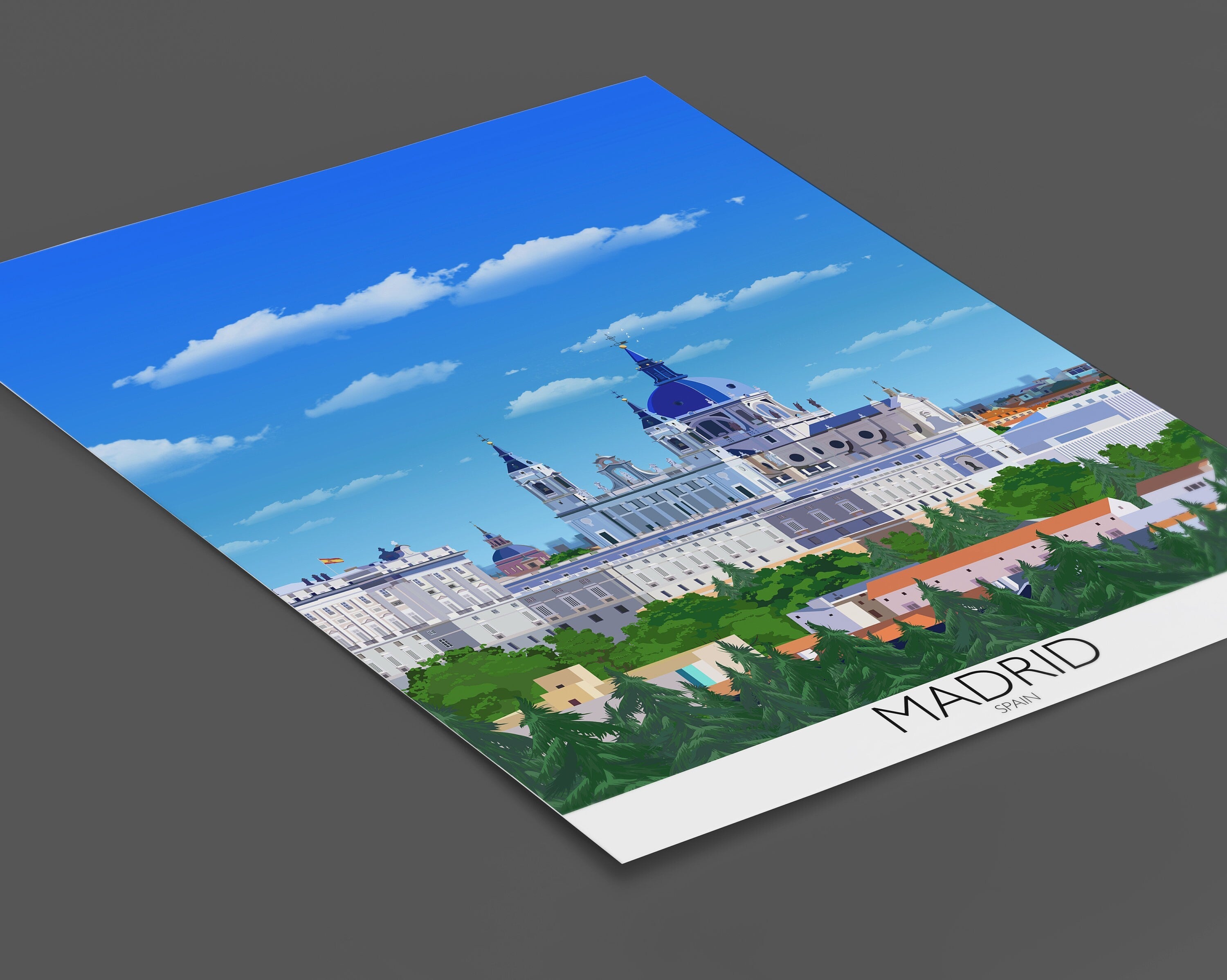 Madrid Travel Poster, Travel Print of Madrid, Madrid Spain NQ Media Designs