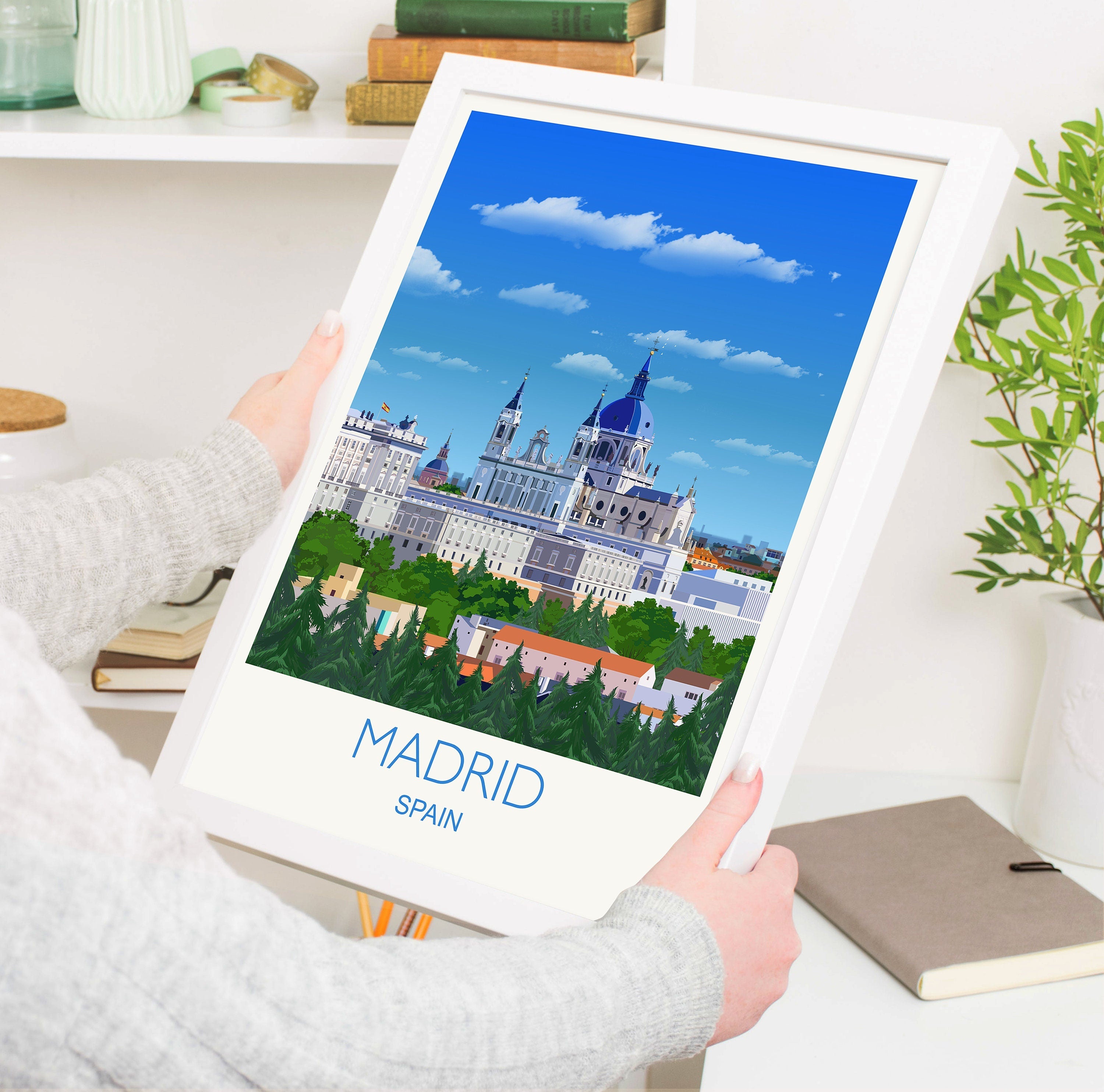 Madrid Travel Print, Travel Poster of Madrid, Madrid, Spain NQ Media Designs