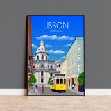 Lisbon Travel Print, Travel Poster of Lisbon, Lisbon Portugal NQ Media Designs