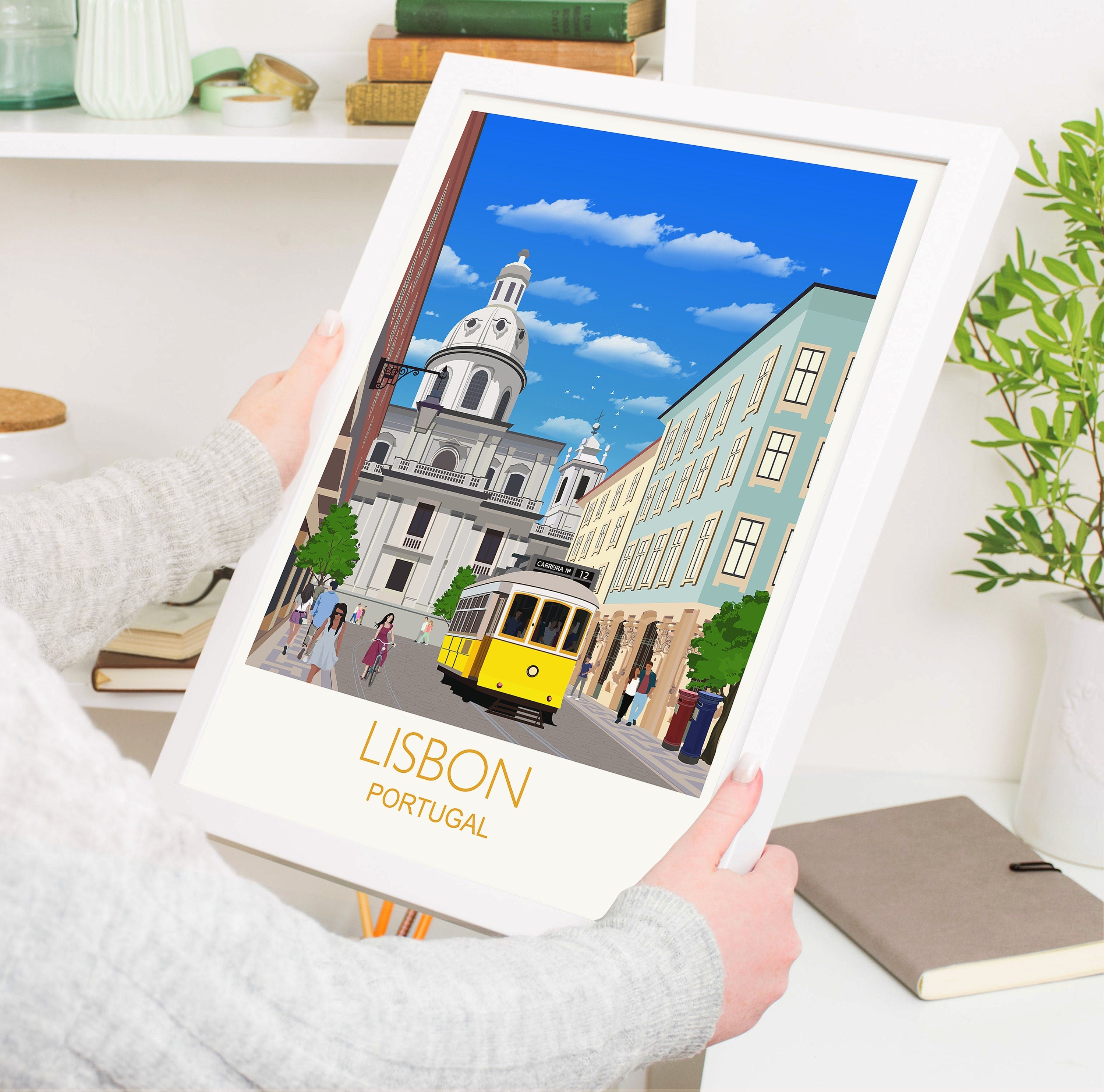 Lisbon Travel Poster, Travel Print of Lisbon, Lisbon, Portugal NQ Media Designs