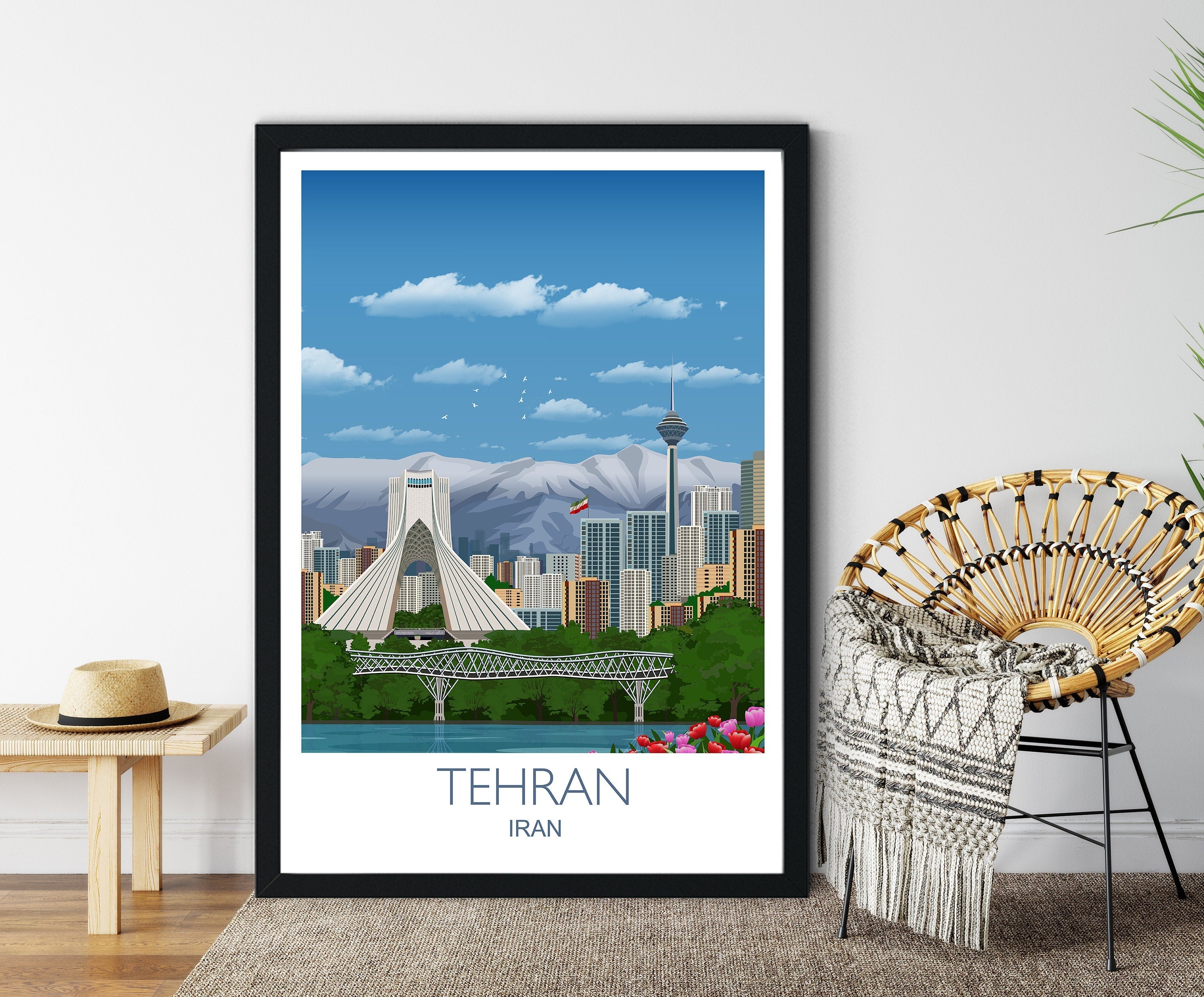 Tehran Travel Print of Tehran, Travel Poster of Tehran, Iran NQ Media Designs