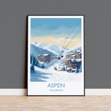 Aspen Poster, Travel Print of Aspen, Colorado, USA, Travel Gift NQ Media Designs