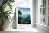 Blue Mountains Poster, Travel Print of Blue Mountains, New South Wales, Australia, Travel Gift NQ Media Designs