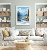 Rocky Mountains Poster, Travel Print of Rocky Mountains, North America, USA, Canada, Travel Gift NQ Media Designs
