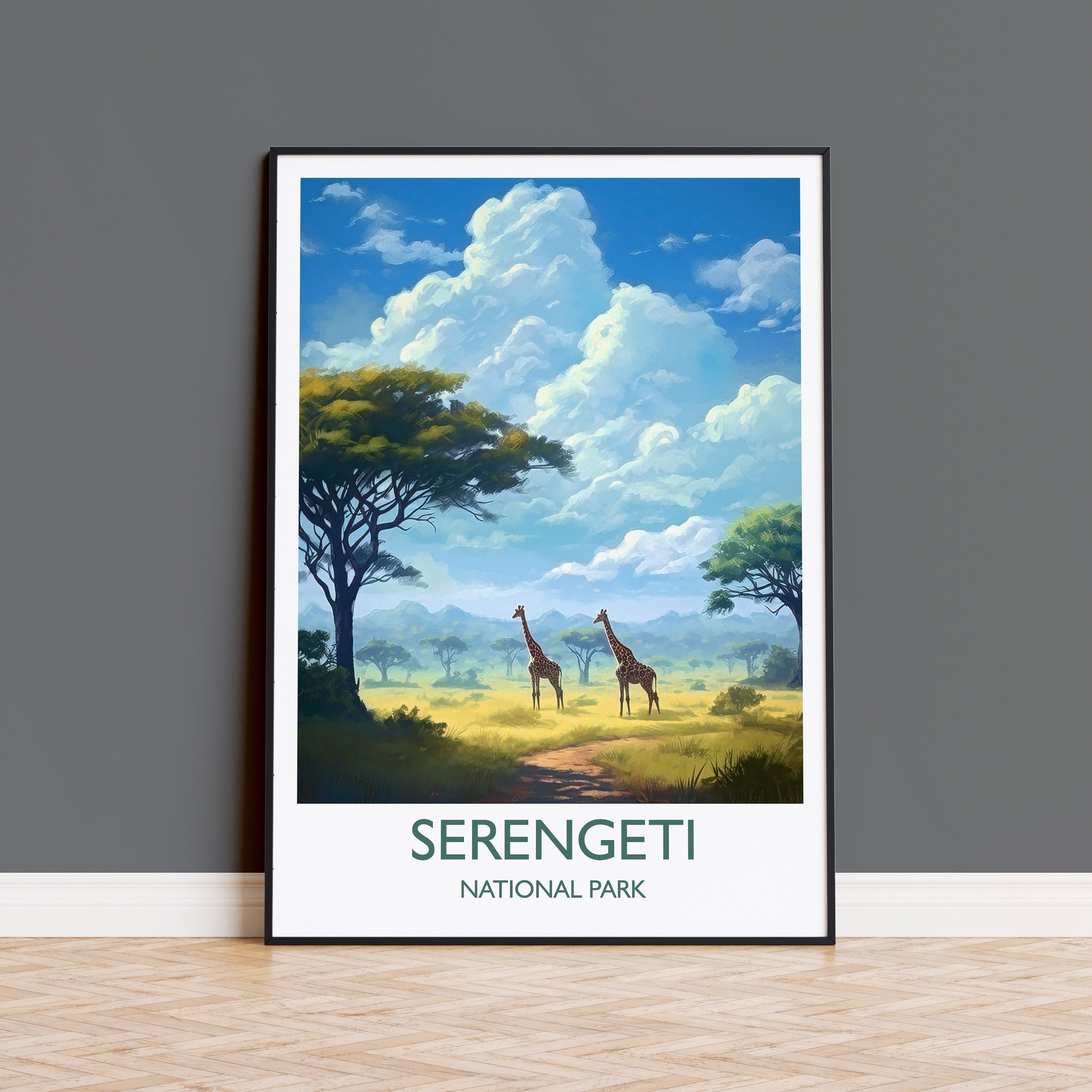 Serengeti Poster, Travel Print of Serengeti, National Park, Tanzania, Travel Gift NQ Media Designs